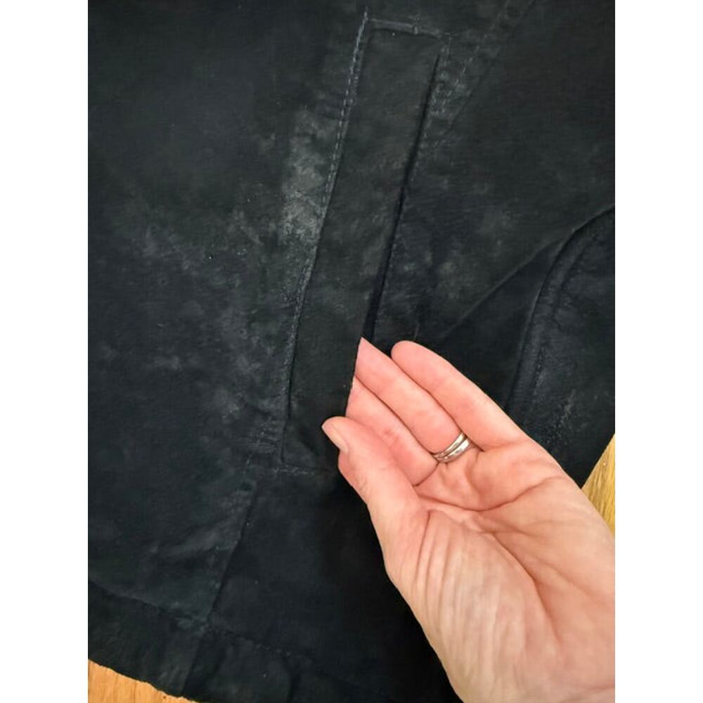 Bachrach Black Suede Fur‑Lined Vintage Jacket SzL - Picture 7 of 7